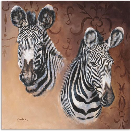 4057738395836 - Wandbild ARTLAND Zebra Bilder Gr B H 50 cm x 50 cm Alu-Dibond-Druck Wildtiere 1 St braun Bild Leinwandbild Kunstdrucke Bilder als Alubild Leinwandbild Wandaufkleber oder Poster in versch Größen
