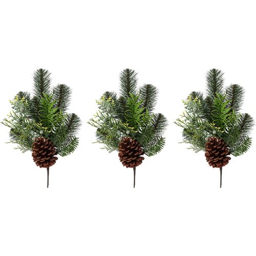 4064118970552 - Winterliche Kunstpflanze CREATIV GREEN Weihnachtsdeko grün B15cm H43cm T10cm Kunststoff Kunstpflanzen Zweig mit Zapfen 3er-Set 4064118970552 - Winterliche Kunstpflanze CREATIV GREEN Weihnachtsdeko grün B15cm H43cm T10cm Kunststoff Kunstpflanzen Zweig mit Zapfen 3er-Set