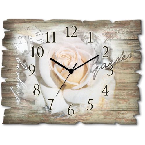 4062144354759 - Wanduhr ARTLAND In Buchstaben - Rose Wanduhren Gr B H T 40 cm x 30 cm x 06 cm Funkuhr weiß Wanduhren wahlweise mit Quarz- oder Funhuhrwerk lautlos ohne Tickgeräusche 4062144354759 - Wanduhr ARTLAND In Buchstaben - Rose Wanduhren Gr B H T 40 cm x 30 cm x 06 cm Funkuhr weiß Wanduhren wahlweise mit Quarz- oder Funhuhrwerk lautlos ohne Tickgeräusche