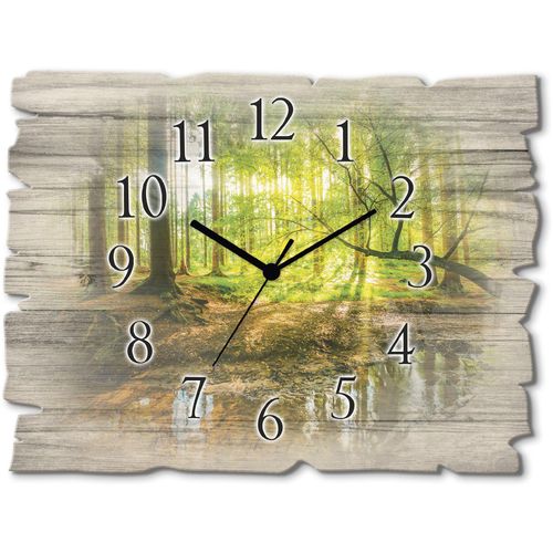 4062144357262 - Wanduhr ARTLAND Wald mit Bach Wanduhren Gr B H T 40 cm x 30 cm x 06 cm Funkuhr grün Wanduhren wahlweise mit Quarz- oder Funhuhrwerk lautlos ohne Tickgeräusche 4062144357262 - Wanduhr ARTLAND Wald mit Bach Wanduhren Gr B H T 40 cm x 30 cm x 06 cm Funkuhr grün Wanduhren wahlweise mit Quarz- oder Funhuhrwerk lautlos ohne Tickgeräusche