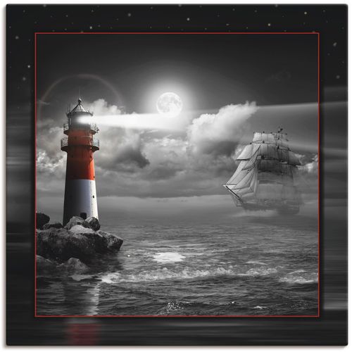 4059745623711 - Wandbild ARTLAND Leuchtturm und Segelschiff im Mondschein Bilder Gr B H 70 cm x 70 cm Leinwandbild Küste 1 St schwarz Bild Kunstdruck Kunstdrucke Bilder als Alubild Leinwandbild Wandaufkleber oder Poster in versch Größen 4059745623711 - Wandbild ARTLAND Leuchtturm und Segelschiff im Mondschein Bilder Gr B H 70 cm x 70 cm Leinwandbild Küste 1 St schwarz Bild Kunstdruck Kunstdrucke Bilder als Alubild Leinwandbild Wandaufkleber oder Poster in versch Größen