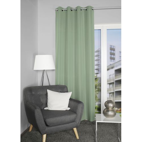 4056751463898 - Vorhang HOME BASICS ATLANTIK Gr 1 grün (mint) B140cm H235cm Polyester Gardinen Ösenschal Uni ATLANTIK