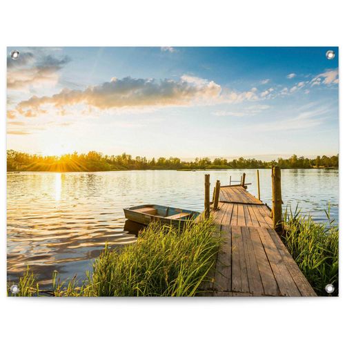 8714597638974 - Poster REINDERS Sonnenaufgang blau (farbe bild(er) blau) B80cm H60cm T01cm Leinwand Bilder Outdoor für Garten oder Balkon