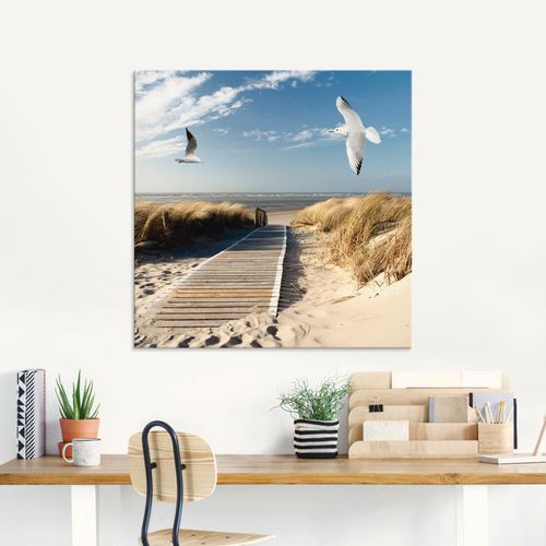 4058661624499 - Glasbild ARTLAND Nordseestrand auf Langeoog mit Möwen Bilder Gr B H 20 cm x 20 cm Strand 1 St blau Glasbilder Bilder in verschiedenen Größen 4058661624499 - Glasbild ARTLAND Nordseestrand auf Langeoog mit Möwen Bilder Gr B H 20 cm x 20 cm Strand 1 St blau Glasbilder Bilder in verschiedenen Größen