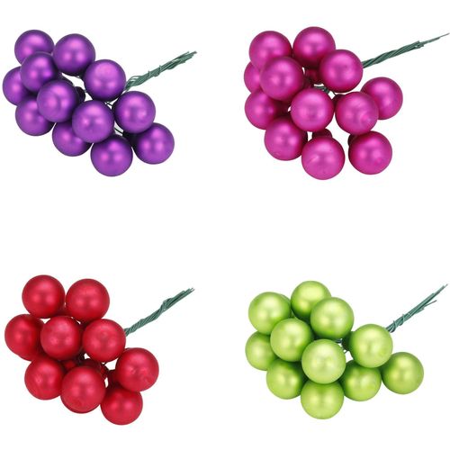 4061752180408 - Christbaumschmuck MAGIC BY INGE Spiegelbeeren Happy X-Mas 4-fach sortiert Weihnachtsbaumschmuck bunt Weihnachtsbaumschmuck Weihnachtsdeko Weihnachtsschmuck aus Echtglas