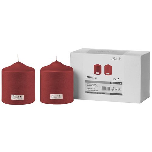 4042911725142 - Stumpenkerze FINK CANDLE rot H10cm Ø8cm Kerzen