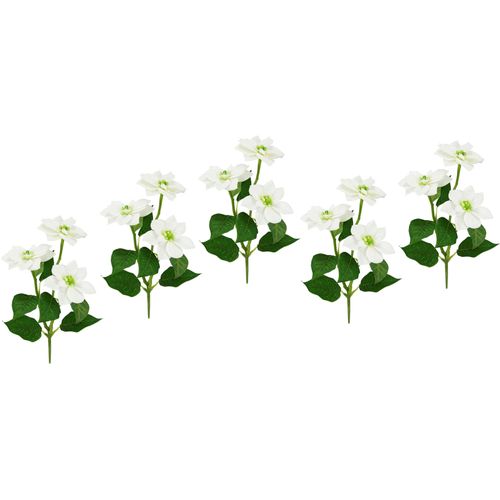 4019844791841 - Kunstblume IGEA Poinsettie weiß B16cm H28cm L12cm Obermaterial 90% Polyester 10% Kunststoff Kunstpflanzen Künstlicher Poinsettiazweig 5er Set 4019844791841 - Kunstblume IGEA Poinsettie weiß B16cm H28cm L12cm Obermaterial 90% Polyester 10% Kunststoff Kunstpflanzen Künstlicher Poinsettiazweig 5er Set