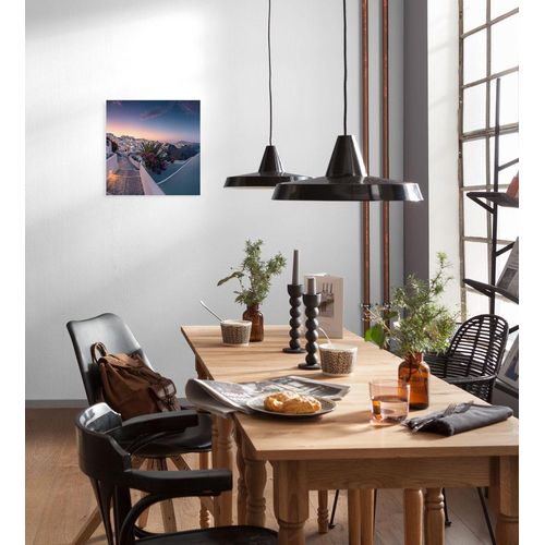 4055065031625 - Leinwandbild Keilrahmenbild - Fira to Oia - Größe 30 x 30 cm Baum Berge Blumen Blätter Foto Jahreszeiten Landschaft Meer Natur Palmen Strand (Packung 1 St) 30x30 cm (Breite x Höhe) Keilrahmenbild bunt