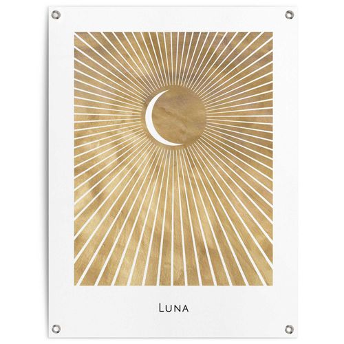 8714597638417 - Poster REINDERS Mond Bilder Gr B H T 60 cm x 80 cm x 01 cm goldfarben (gold) Poster Outdoor für Garten oder Balkon