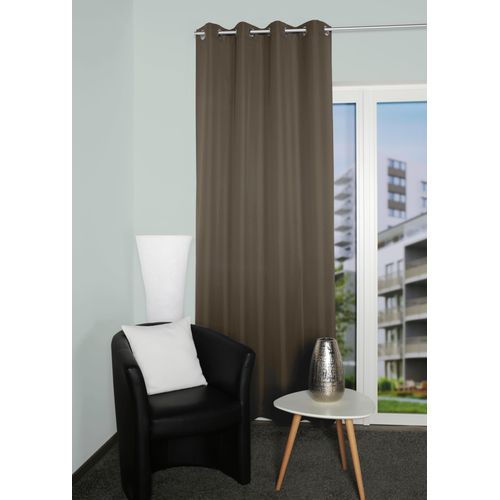 4056751463867 - Vorhang HOME BASICS ATLANTIK Gr 1 grau (taupe) B140cm H235cm Polyester Gardinen Ösenschal Uni ATLANTIK 4056751463867 - Vorhang HOME BASICS ATLANTIK Gr 1 grau (taupe) B140cm H235cm Polyester Gardinen Ösenschal Uni ATLANTIK