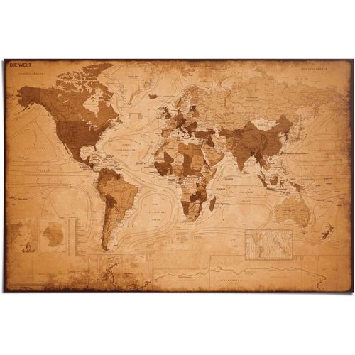 8714597348330 - Poster REINDERS Weltkarte Antik braun (farbe bild(er) braun) B915cm H61cm Papier Bilder 8714597348330 - Poster REINDERS Weltkarte Antik braun (farbe bild(er) braun) B915cm H61cm Papier Bilder