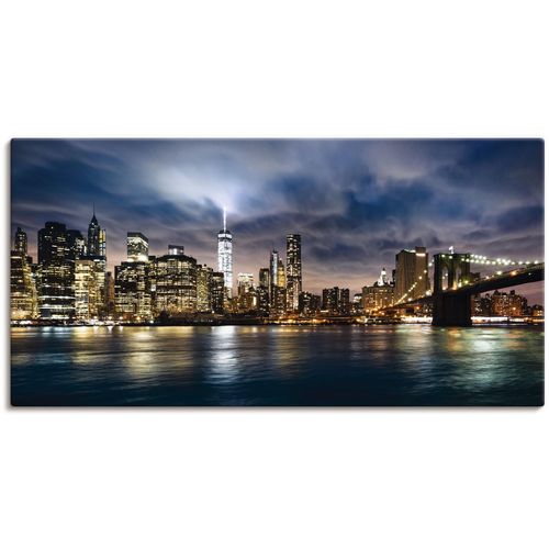 4059745772792 - Wandbild ARTLAND Sonnenaufgang über Manhattan Bilder Gr B H 150 cm x 75 cm Leinwandbild Amerika 1 St blau Bild Poster Bilder als Alubild Leinwandbild Wandaufkleber oder in versch Größen