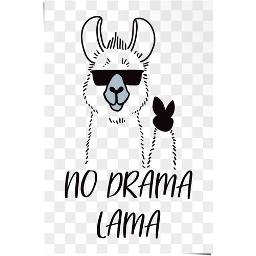 8714597567694 - Poster REINDERS No Drama Lama weiß (farbe bild(er) weiß) B61cm H915cm Papier Bilder