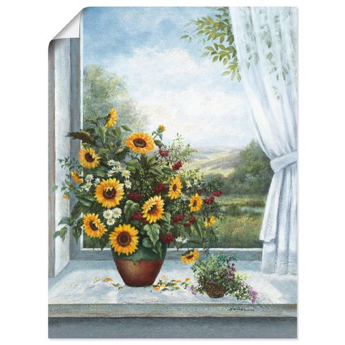 4055327286848 - Wandbild ARTLAND Sonnenblumen am Fenster Bilder Gr B H 45 cm x 60 cm Poster Arrangements 1 St blau Bild Poster Bilder als Alubild Leinwandbild Wandaufkleber oder in versch Größen 4055327286848 - Wandbild ARTLAND Sonnenblumen am Fenster Bilder Gr B H 45 cm x 60 cm Poster Arrangements 1 St blau Bild Poster Bilder als Alubild Leinwandbild Wandaufkleber oder in versch Größen