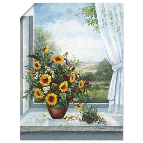 4055327286855 - Wandbild ARTLAND Sonnenblumen am Fenster Bilder Gr B H 60 cm x 80 cm Poster Arrangements 1 St blau Bild Poster Bilder als Alubild Leinwandbild Wandaufkleber oder in versch Größen 4055327286855 - Wandbild ARTLAND Sonnenblumen am Fenster Bilder Gr B H 60 cm x 80 cm Poster Arrangements 1 St blau Bild Poster Bilder als Alubild Leinwandbild Wandaufkleber oder in versch Größen