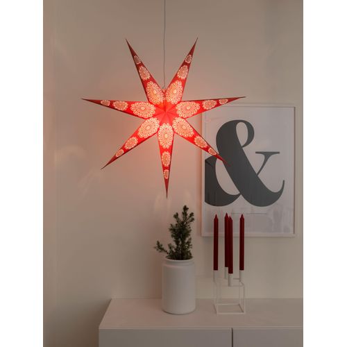 7318302920524 - Dekostern KONSTSMIDE Weihnachtsstern Weihnachtsdeko rot rot B78cm H78cm Papier Dekosterne roter Papierstern LED Stern 7 Zacken 7318302920524 - Dekostern KONSTSMIDE Weihnachtsstern Weihnachtsdeko rot rot B78cm H78cm Papier Dekosterne roter Papierstern LED Stern 7 Zacken