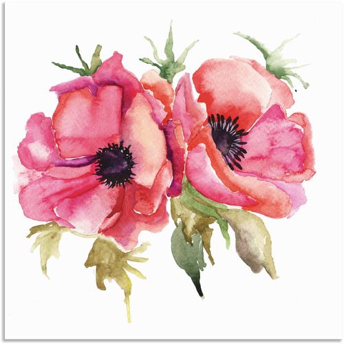 4059745777162 - Wandbild ARTLAND Mohnblumen Bilder Gr B H 50 cm x 50 cm Alu-Dibond-Druck Blumen 1 St pink Bild Leinwandbild Kunstdrucke Bilder als Alubild Leinwandbild Wandaufkleber oder Poster in versch Größen