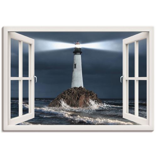 4057738334545 - Wandbild ARTLAND Fensterblick Leuchtturm mit Lichtstrahl Bilder Gr B H 100 cm x 70 cm Leinwandbild Gebäude Querformat 1 St weiß Bild Metallbild Metallbilder Bilder als Alubild Leinwandbild Wandaufkleber oder Poster in versch Größen 4057738334545 - Wandbild ARTLAND Fensterblick Leuchtturm mit Lichtstrahl Bilder Gr B H 100 cm x 70 cm Leinwandbild Gebäude Querformat 1 St weiß Bild Metallbild Metallbilder Bilder als Alubild Leinwandbild Wandaufkleber oder Poster in versch Größen