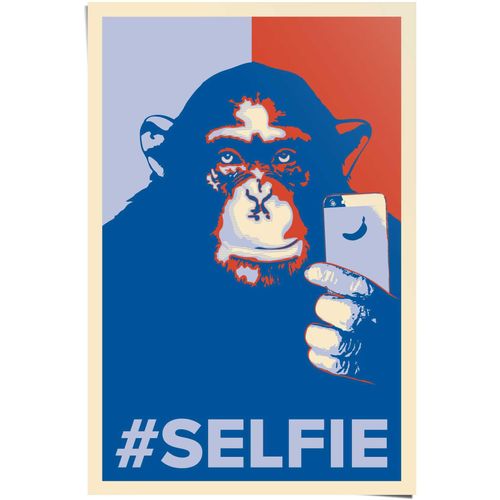 8714597505368 - Poster REINDERS Selfie Affe blau (farbe bild(er) blau) B61cm H915cm Papier Bilder