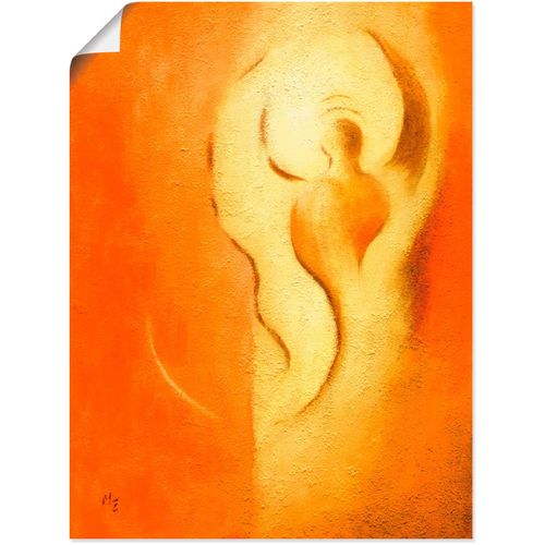 4057738885887 - Wandbild ARTLAND Engel der Freude Bilder Gr B H 30 cm x 40 cm Poster Religion Hochformat 1 St orange Bild Poster Bilder als Alubild Leinwandbild Wandaufkleber oder in versch Größen