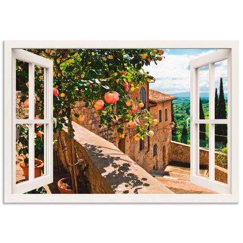 4057738381808 - Wandbild ARTLAND Fensterblick Rosen auf Balkon Toskana Bilder Gr B H 70 cm x 50 cm Alu-Dibond-Druck Garten Querformat 1 St weiß Bild Leinwandbild Kunstdrucke Bilder als Alubild Leinwandbild Wandaufkleber oder Poster in versch Größen 4057738381808 - Wandbild ARTLAND Fensterblick Rosen auf Balkon Toskana Bilder Gr B H 70 cm x 50 cm Alu-Dibond-Druck Garten Querformat 1 St weiß Bild Leinwandbild Kunstdrucke Bilder als Alubild Leinwandbild Wandaufkleber oder Poster in versch Größen