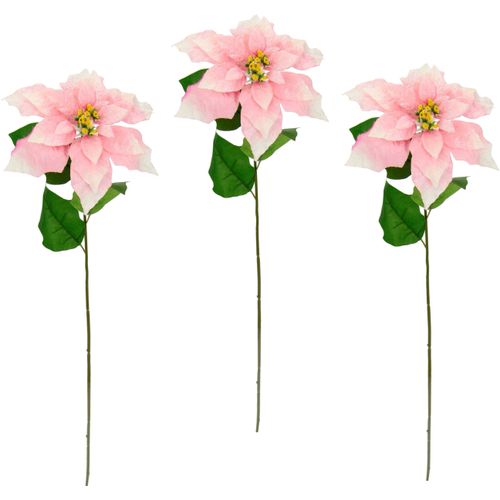 4019844776718 - Winterliche Kunstpflanze IGEA Kunstblume künstliche Poinsettiablume Weihnachtsdeko rosa H73cm Ø20cm Polyester Kunstpflanzen mit Glitter Christstern Weihnachtsstern 3er Set 4019844776718 - Winterliche Kunstpflanze IGEA Kunstblume künstliche Poinsettiablume Weihnachtsdeko rosa H73cm Ø20cm Polyester Kunstpflanzen mit Glitter Christstern Weihnachtsstern 3er Set