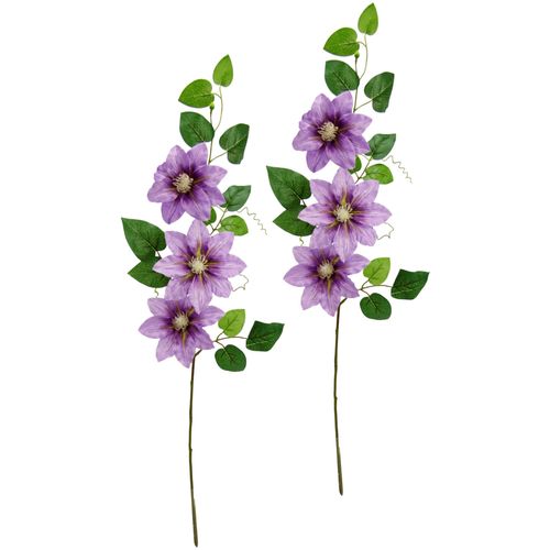 4019844812676 - Kunstblume IGEA Clematisranke Waldrebe lila (violett) B14cm H80cm L9cm Polyester Kunstpflanzen Zweig Einzelblume Stielblume 2er Set 4019844812676 - Kunstblume IGEA Clematisranke Waldrebe lila (violett) B14cm H80cm L9cm Polyester Kunstpflanzen Zweig Einzelblume Stielblume 2er Set