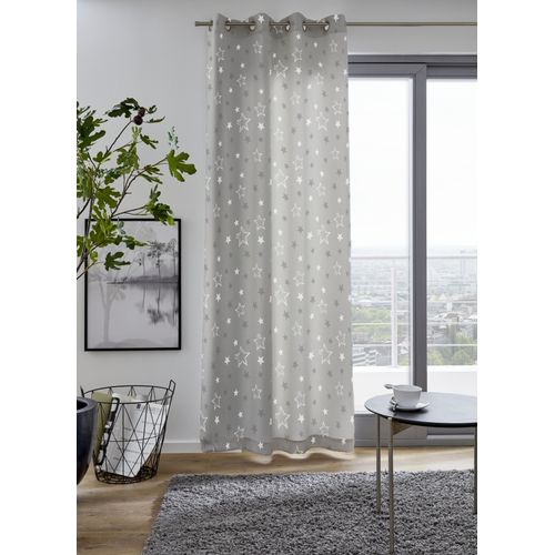 4025358015465 - Vorhang MY HOME STARRY grau B135cm H235cm Polyester Gardinen bedruckt blickdicht verschiedene Größen 4025358015465 - Vorhang MY HOME STARRY grau B135cm H235cm Polyester Gardinen bedruckt blickdicht verschiedene Größen