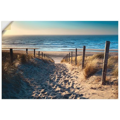 4062144515587 - Wandbild ARTLAND Weg zum Nordseestrand Sonnenuntergang Bilder Gr B H 60 cm x 40 cm Wandaufkleber - Vinyl Strand Querformat 1 St beige (naturfarben) Bild Metallbild Metallbilder Bilder als Alubild Leinwandbild Wandaufkleber oder Poster in versch Größen