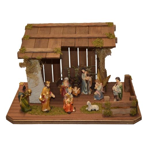 4251020710998 - Krippe ALFRED KOLBE Krippenstall braun B30cm H18cm T20cm Holzwerkstoff Weihnachtskrippen für 10 cm Figuren 4251020710998 - Krippe ALFRED KOLBE Krippenstall braun B30cm H18cm T20cm Holzwerkstoff Weihnachtskrippen für 10 cm Figuren
