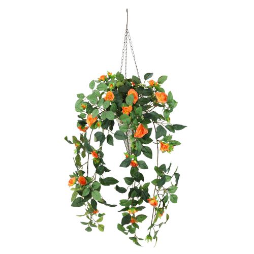 4019844823351 - Kunstpflanze IGEA Künstlicher Rosenbusch im Korb orange B30cm H80cm L26cm Polyester Kunstpflanzen Rosen Deko Kunstblumen Seidenblumen Blumen Blumengirlande Rosenranke 4019844823351 - Kunstpflanze IGEA Künstlicher Rosenbusch im Korb orange B30cm H80cm L26cm Polyester Kunstpflanzen Rosen Deko Kunstblumen Seidenblumen Blumen Blumengirlande Rosenranke