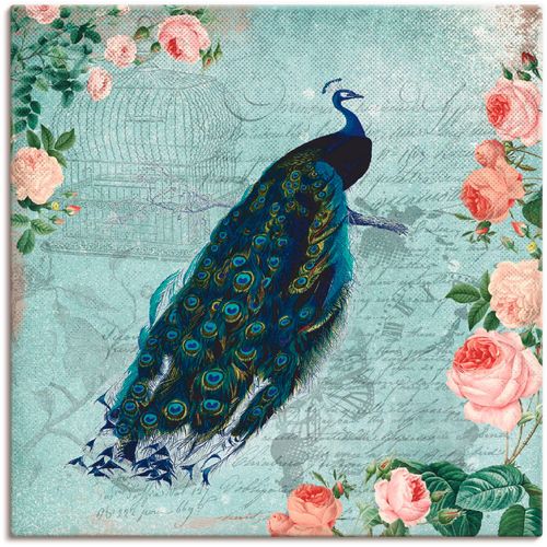 4059745435680 - Wandbild ARTLAND Vintage Rosen und Pfau Illustration Bilder Gr B H 30 cm x 30 cm Leinwandbild Vögel 1 St blau Bild Kunstdruck Poster Bilder als Alubild Leinwandbild Wandaufkleber oder in versch Größen 4059745435680 - Wandbild ARTLAND Vintage Rosen und Pfau Illustration Bilder Gr B H 30 cm x 30 cm Leinwandbild Vögel 1 St blau Bild Kunstdruck Poster Bilder als Alubild Leinwandbild Wandaufkleber oder in versch Größen