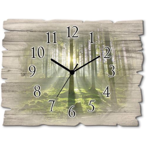 4062144357163 - Wanduhr ARTLAND Wald im Gegenlicht Wanduhren Gr B H T 40 cm x 30 cm x 06 cm Funkuhr grün Wanduhren wahlweise mit Quarz- oder Funhuhrwerk lautlos ohne Tickgeräusche 4062144357163 - Wanduhr ARTLAND Wald im Gegenlicht Wanduhren Gr B H T 40 cm x 30 cm x 06 cm Funkuhr grün Wanduhren wahlweise mit Quarz- oder Funhuhrwerk lautlos ohne Tickgeräusche