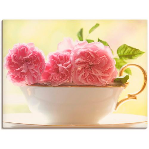 4055327939874 - Wandbild ARTLAND Vintage Rosen Bilder Gr B H 80 cm x 60 cm Leinwandbild Blumen 1 St pink Bild Kunstdruck Leinwandbild Kunstdrucke Bilder als Leinwandbild Wandaufkleber oder Poster in versch Größen