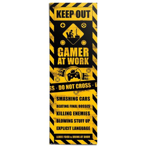 8714597638011 - Poster REINDERS Gaming Caution gelb (farbe bild(er) gelb) B53cm H158cm T01cm Papier Bilder 8714597638011 - Poster REINDERS Gaming Caution gelb (farbe bild(er) gelb) B53cm H158cm T01cm Papier Bilder