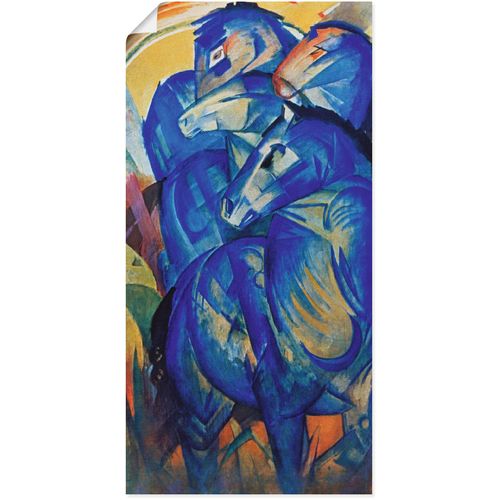4055327565011 - Wandbild ARTLAND Turm der blauen Pferde 1913 Bilder Gr B H 30 cm x 60 cm Poster Haustiere 1 St blau Bild Leinwandbild Kunstdrucke Bilder als Leinwandbild Wandaufkleber oder Poster in versch Größen