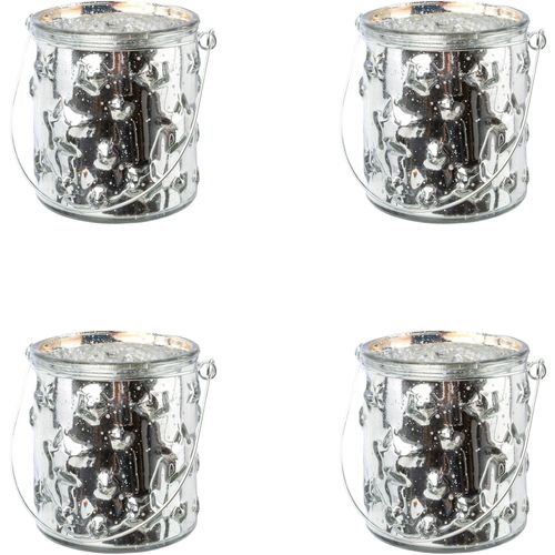 4064118994633 - Windlicht CREATIV DECO Weihnachtsdeko Kerzenhalter Gr H 1000 cm silberfarben Windlichter Laternen Glas mit Stern-Struktur 4064118994633 - Windlicht CREATIV DECO Weihnachtsdeko Kerzenhalter Gr H 1000 cm silberfarben Windlichter Laternen Glas mit Stern-Struktur