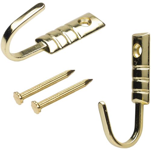 4016318005930 - Zierhaken LIEDECO grau (messingfarben) Metall Haken für Vorhänge