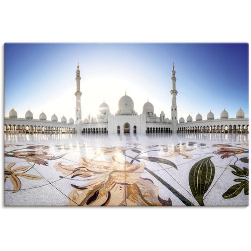 4062144628942 - Wandbild ARTLAND Scheich-Zayid-Moschee II Bilder Gr B H 90 cm x 60 cm Leinwandbild Gebäude Querformat 1 St weiß Kunstdrucke als Alubild Leinwandbild Wandaufkleber oder Poster in versch Größen