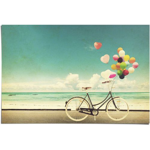 8714597563191 - Poster REINDERS Luftballon Fahrrad blau (farbe bild(er) blau) B915cm H61cm Papier Bilder