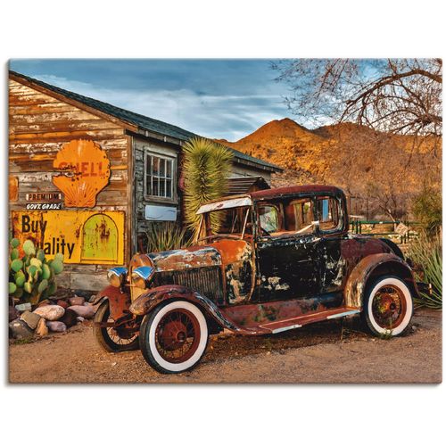 4055327260763 - Wandbild ARTLAND Oldtimer Route 66 Hackberry Bilder Gr B H 40 cm x 30 cm Leinwandbild Auto 1 St braun Bild Kunstdruck Kunstdrucke Bilder als Leinwandbild Wandaufkleber oder Poster in versch Größen