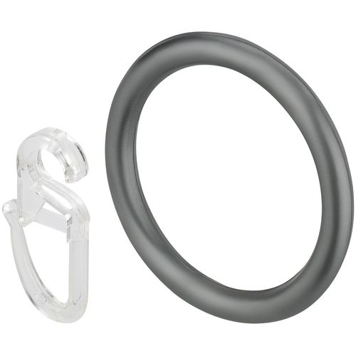 4015161024105 - Gardinenring Elma silber (silberfarben) Ø16cm Kunststoff Gardinenbefestigungen für Vorhang-Stangen bis Ø 16 mm