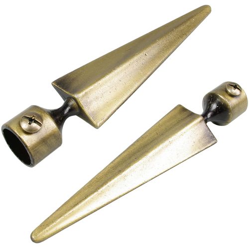 4016318078545 - Gardinenstangen-Endstück Herkules Gr 1 gold (messingfarben antik) H22cm L135cm Ø16cm Gardinenstangenendstücke für Gardinenstangen Ø 16 mm