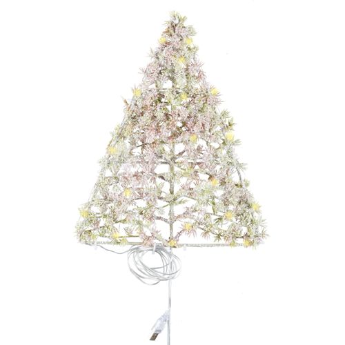 4064118284727 - Winterliche Kunstpflanze CREATIV GREEN Tannenbaum grün B23cm H29cm Kunststoff Kunstpflanzen mit LED-Beleuchtung