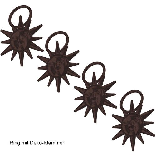4016318289750 - Gardinenring Sonne Liedeco Gardinenstangen (Packung 4-St mit Dekoklammer) für Gardinenstangen Ø 16 mm braun 4016318289750 - Gardinenring Sonne Liedeco Gardinenstangen (Packung 4-St mit Dekoklammer) für Gardinenstangen Ø 16 mm braun