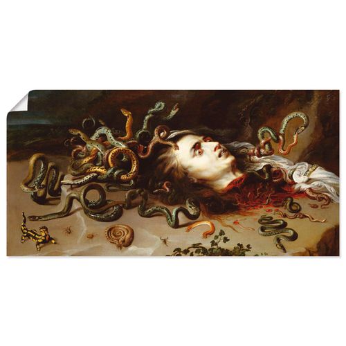4055327949064 - Wandbild ARTLAND Das Haupt der Medusa Bilder Gr B H 60 cm x 30 cm Poster klassische Fantasie Querformat 1 St grau Bild Poster Bilder als Leinwandbild Wandaufkleber oder in versch Größen