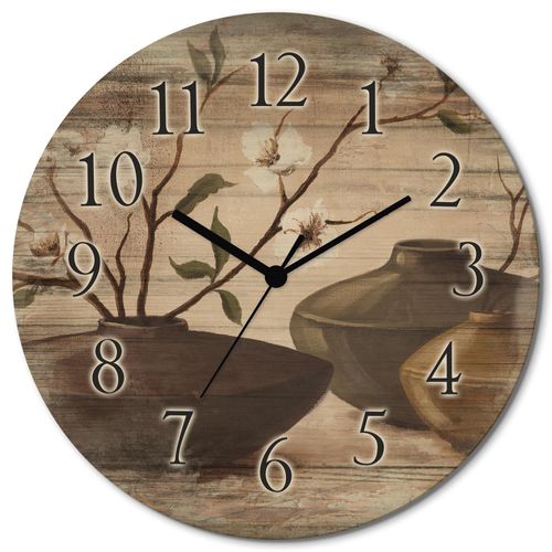 4062144962114 - Wanduhr ARTLAND Golden eingerahmte Kirschblüten beige (naturfarben) B30cm H30cm T06cm Wanduhren wahlweise mit Quarz- oder Funkuhrwerk lautlos ohne Tickgeräusche 4062144962114 - Wanduhr ARTLAND Golden eingerahmte Kirschblüten beige (naturfarben) B30cm H30cm T06cm Wanduhren wahlweise mit Quarz- oder Funkuhrwerk lautlos ohne Tickgeräusche