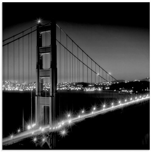 4059745290722 - Glasbild ARTLAND Golden Gate Bridge am Abend Bilder Gr B H 50 cm x 50 cm Glasbild Amerika quadratisch 1 St schwarz Bild Glasbild Glasbilder Bilder in verschiedenen Größen 4059745290722 - Glasbild ARTLAND Golden Gate Bridge am Abend Bilder Gr B H 50 cm x 50 cm Glasbild Amerika quadratisch 1 St schwarz Bild Glasbild Glasbilder Bilder in verschiedenen Größen