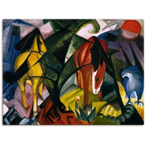 4058661196224 - Wandbild ARTLAND Pferde und Adler 1912 Bilder Gr B H 40 cm x 30 cm Leinwandbild Haustiere 1 St bunt Bild Metallbild Metallbilder Bilder als Alubild Leinwandbild Wandaufkleber oder Poster in versch Größen