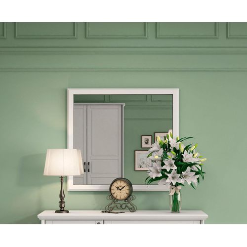 4067474632461 - Wandspiegel HOME AFFAIRE Evergreen Maße (B T H) 98 4 82 cm weiß (elfenbein weiß) B98cm H82cm T4cm MDF Holzwerkstoff Spiegel mit Rahmen und schönen Profil im Landhausstil FSC-zertifiziert